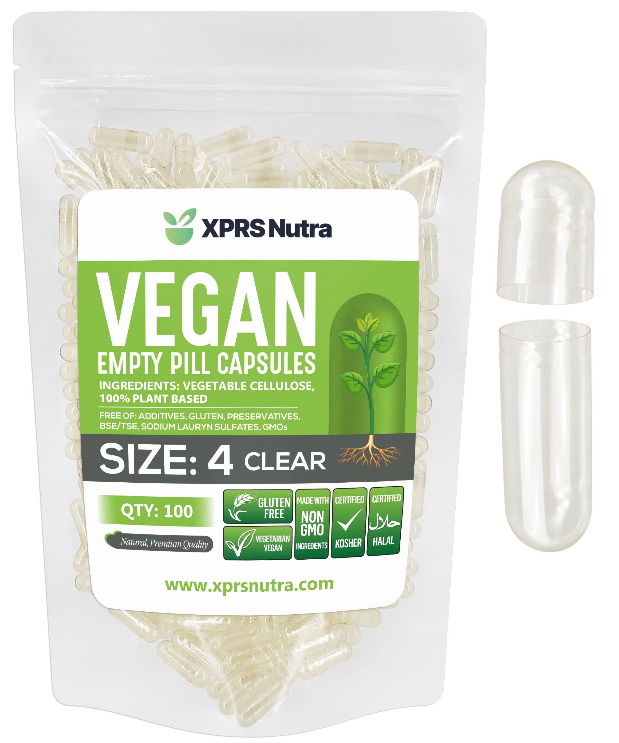 Amazon.com: XPRS Nutra Size 4 Empty Capsules - 100 Count Small